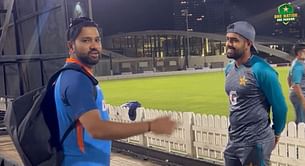 IND vs PAK 2022: [WATCH] “Captain meets captain” - Rohit Sharma catches up with Babar Azam ahead of the blockbuster clash