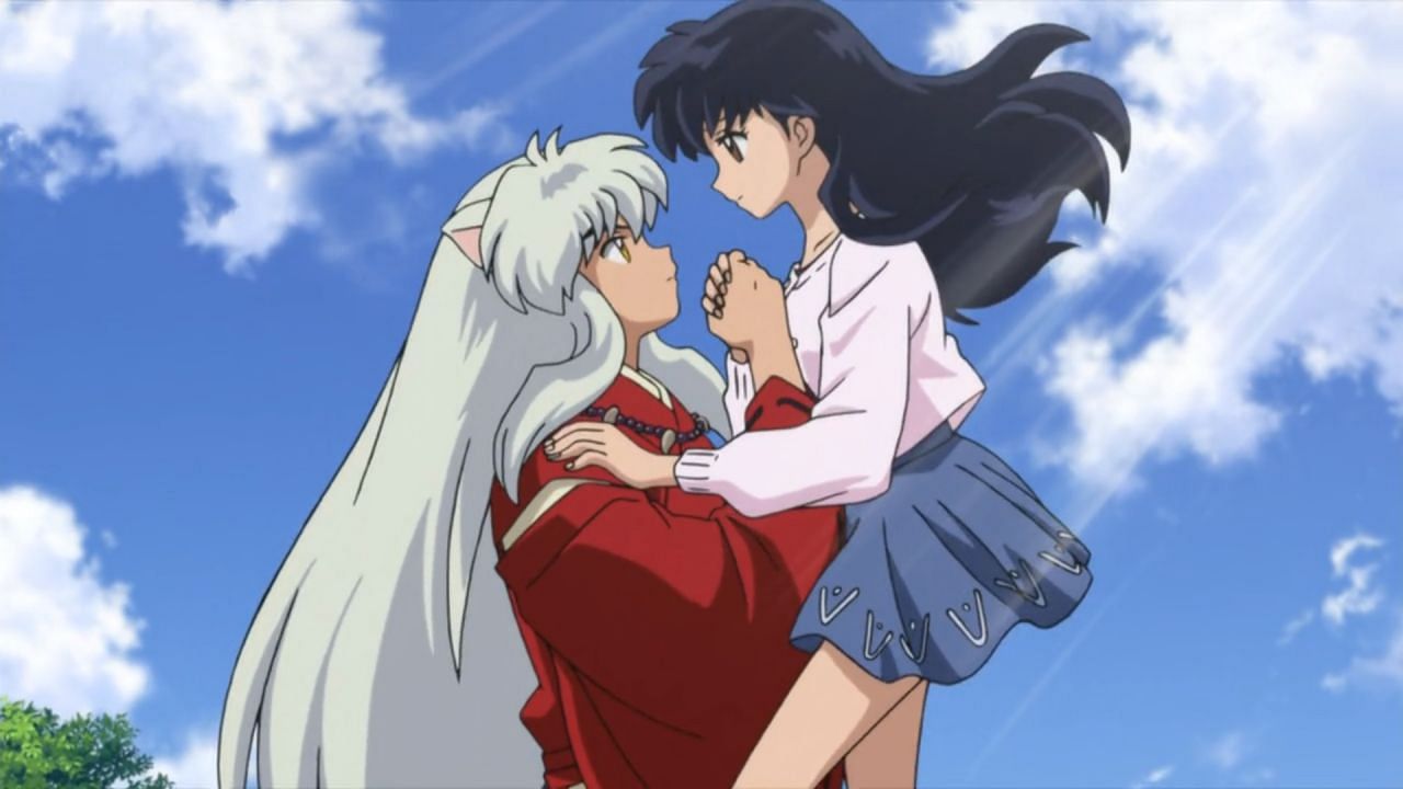 Inuyasha (left) and Kagome (right) as seen in the series&#039; anime (Image via Sunrise Studios)