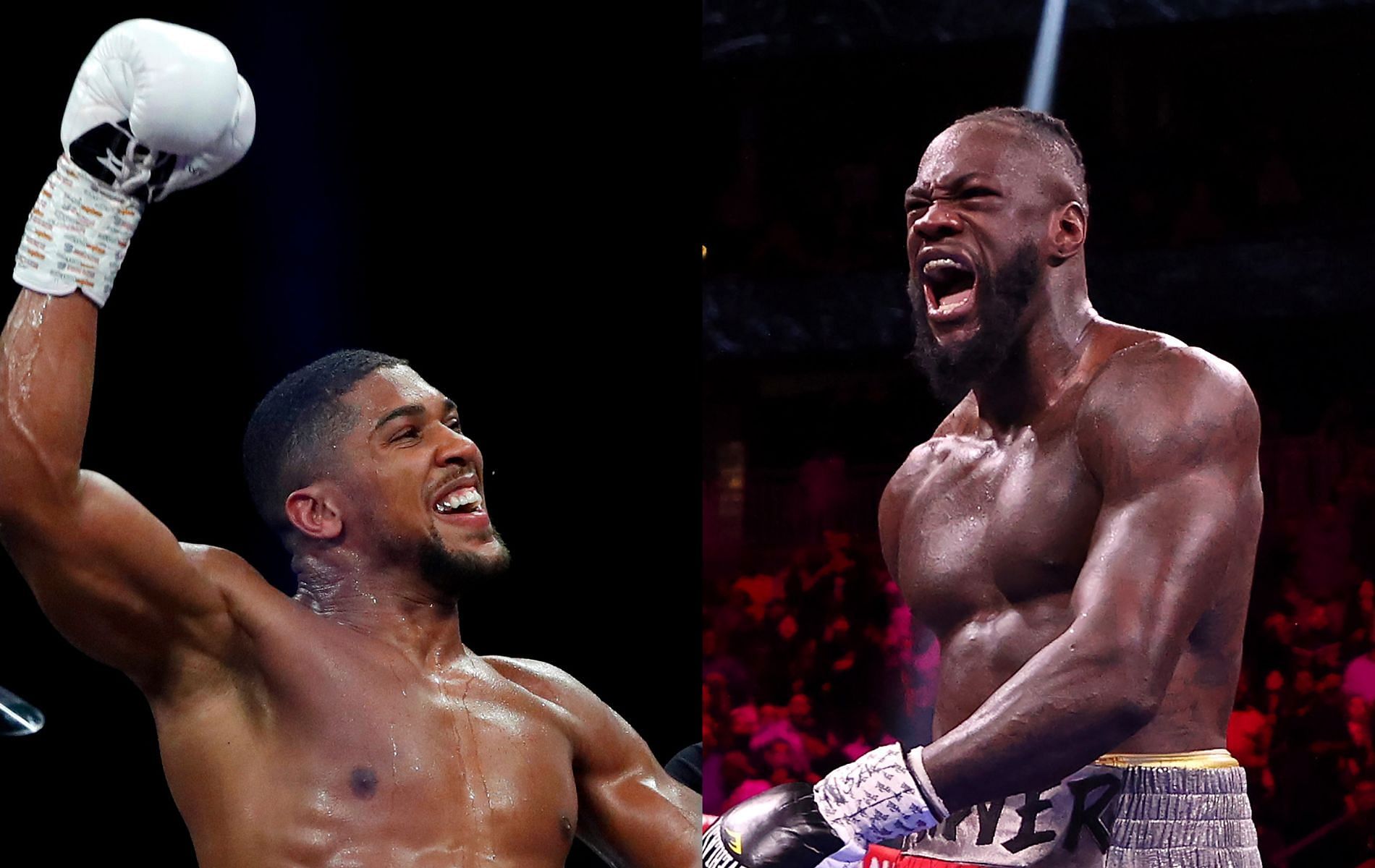 Anthony Joshua (L) and Deontay Wilder (R)