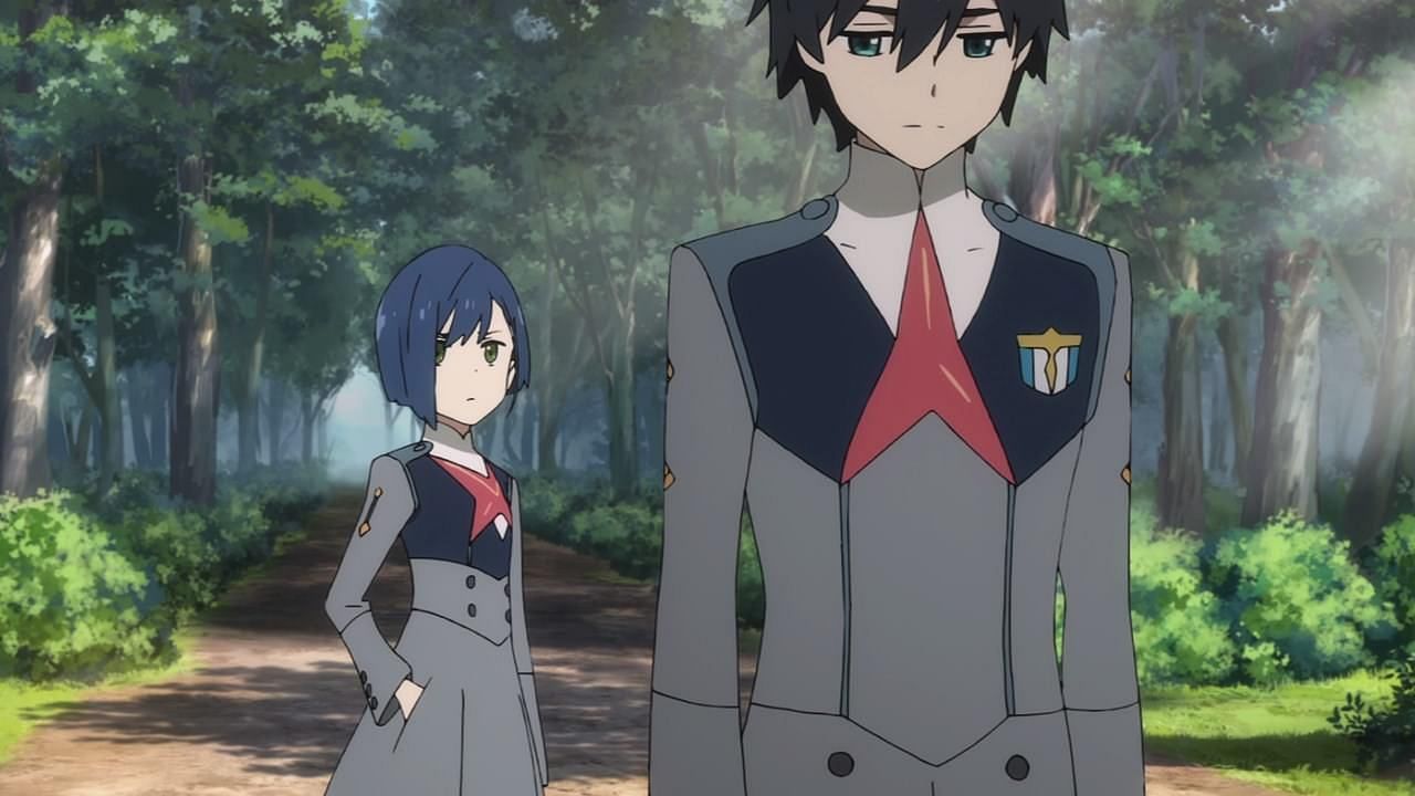 Ichigo (left) and Hiro (right) as seen in the series&#039; anime (Image via Studio Trigger)