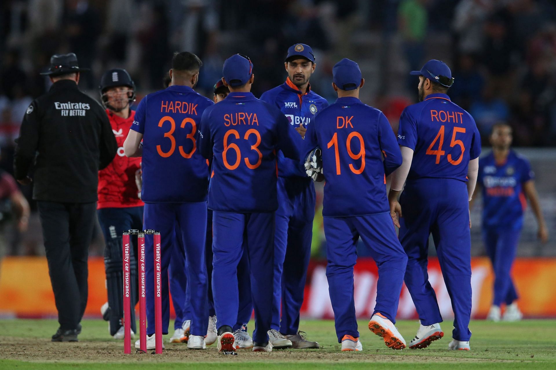 Team India during the T20I series in England. Pic: Getty Images