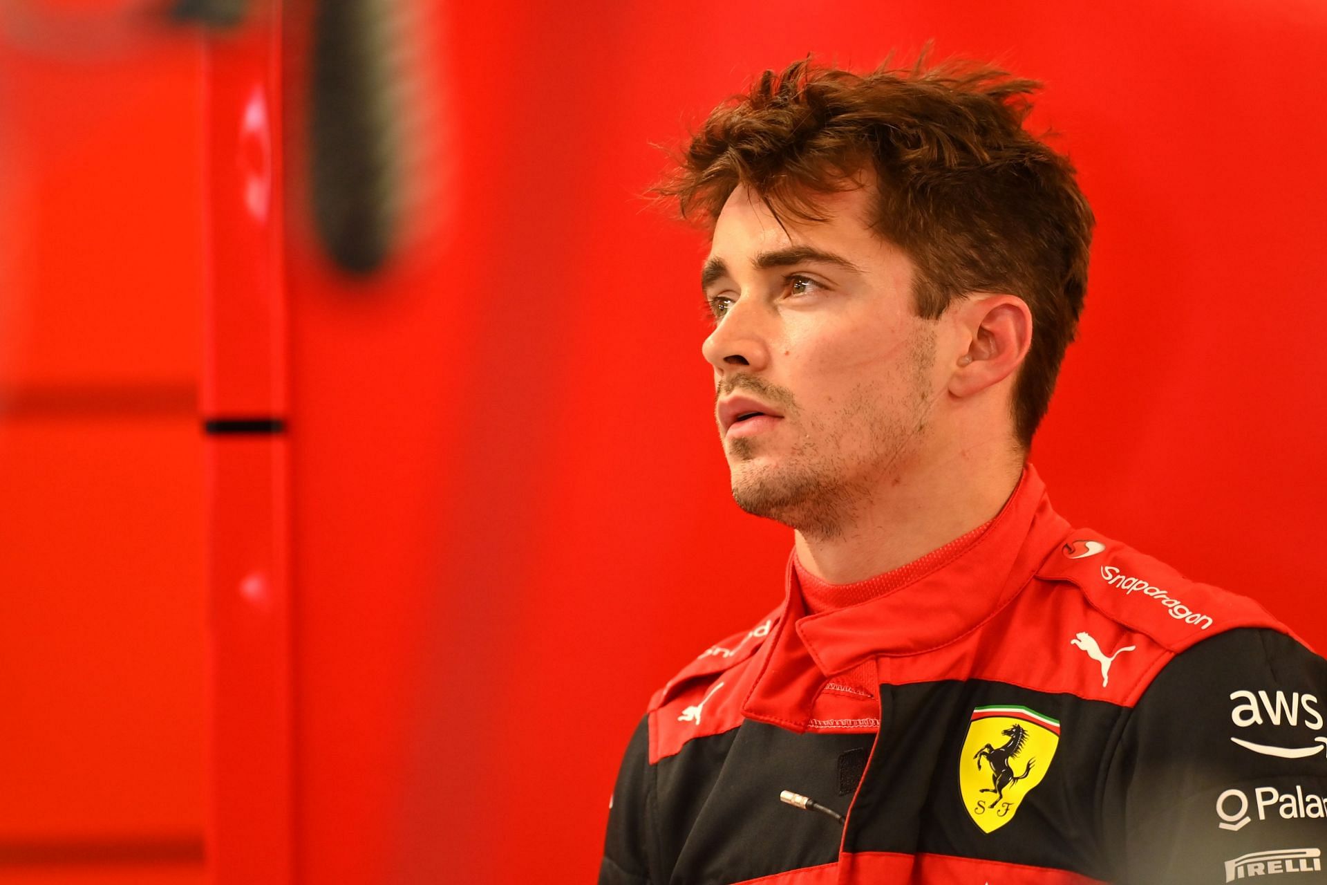 Ferrari driver Charles Leclerc photographed in the paddock during the 2022 F1 Hungarian GP weekend (Photo by Dan Mullan/Getty Images)