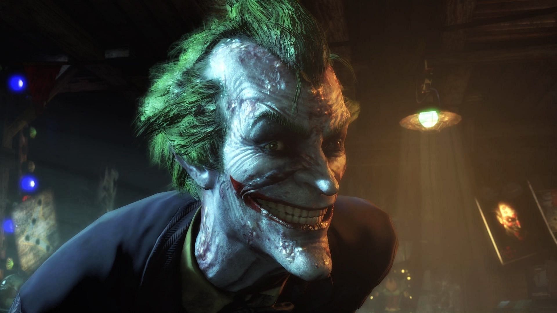 The Joker has been psychologically scarred since he fell into a pool of chemicals (Image via Rocksteady Studios)