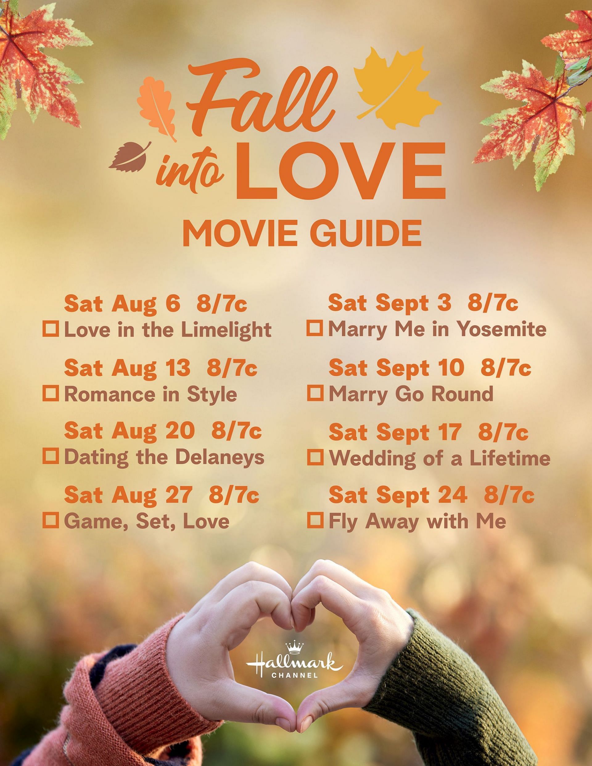 The list of movies under the 2022 Fall into Love event