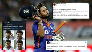 IND vs PAK 2022: "Somewhere, Pant has himself to blame for this"- Fans with mixed feelings as Team India drop Rishabh Pant vs Pakistan
