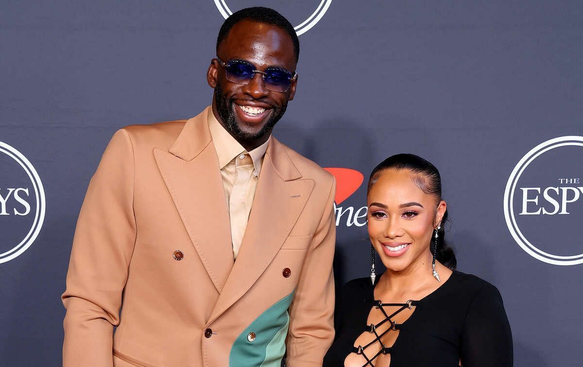 Draymond Green of the Golden State Warriors with wife Hazel Renee at the 2022 ESPYs