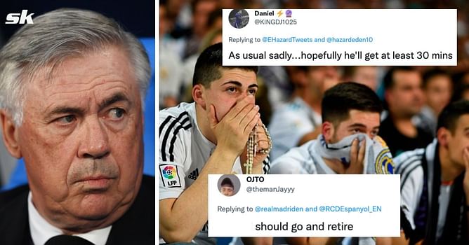 "Should go and retire", "For the love of God Ancelotti start [him]" - Real Madrid fans disappointed with lineup as superstar is on the bench again