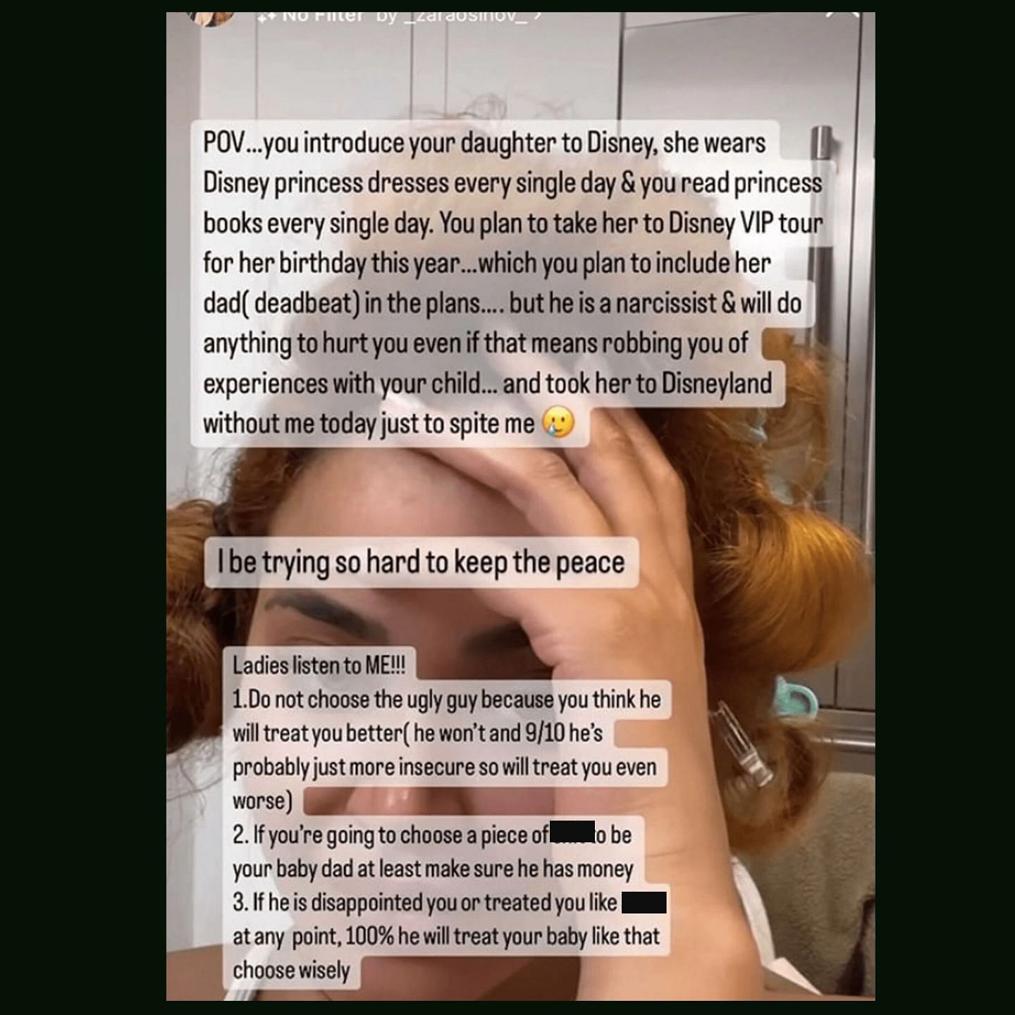Shyla slams her McBroom for kidnapping her daughter and taking her to Disneyland, unannounced. (Image via Instagram)