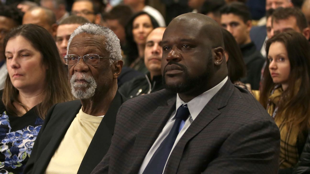 Bill Russell and Shaquille O&#039;Neal (Photo: ESPN)