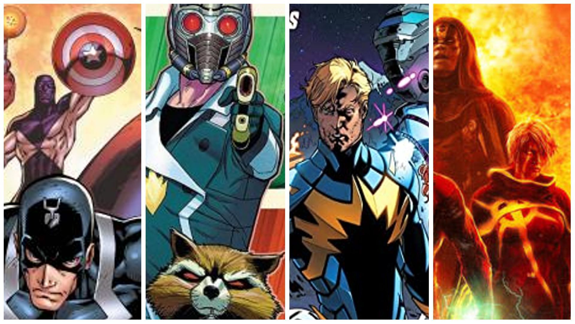 Different Guardians of the Galaxy teams (Images via Marvel Comics)