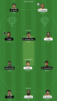 ZIM vs BAN Dream11 Fantasy Tip #1 - 3rd ODI.
