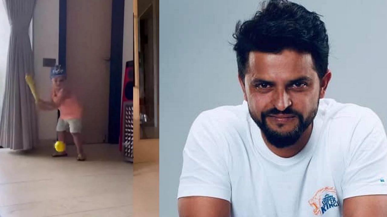 सुरेश रैना ने अपने बेटे के साथ क्रिकेट खेलने का लुत्फ़ उठाया 