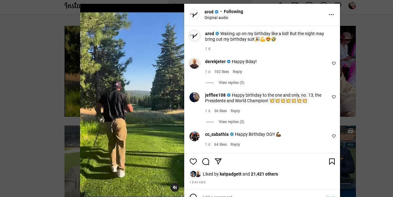 Derek Jeter wished happy birthday to Alex Rodriguez.