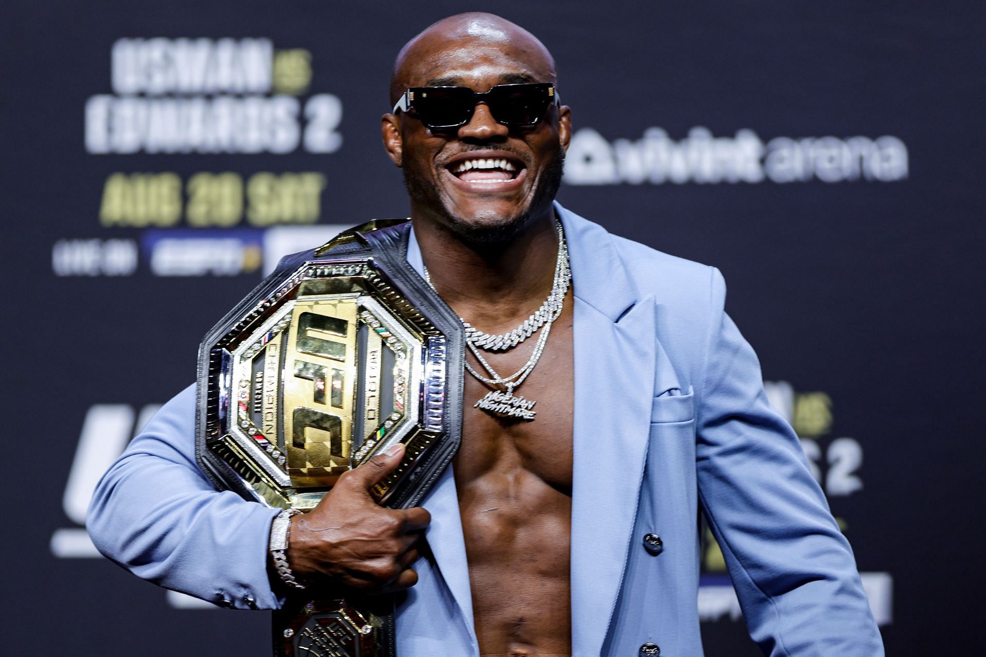 Kamaru Usman at UFC 278 Press Conference