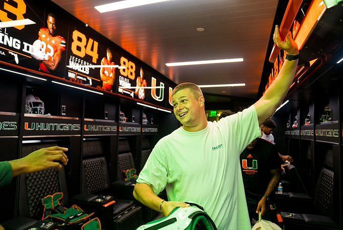 Miami Hurricanes unveil Dwayne 'The Rock' Johnson football locker