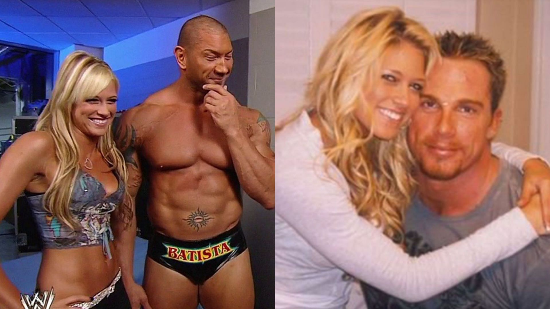 Kelly Kelly with Batista (left) and Test (right)