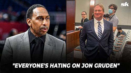 ESPN analyst Stephen A. Smith and fomer Las Vegas Raiders head coach Jon Gruden