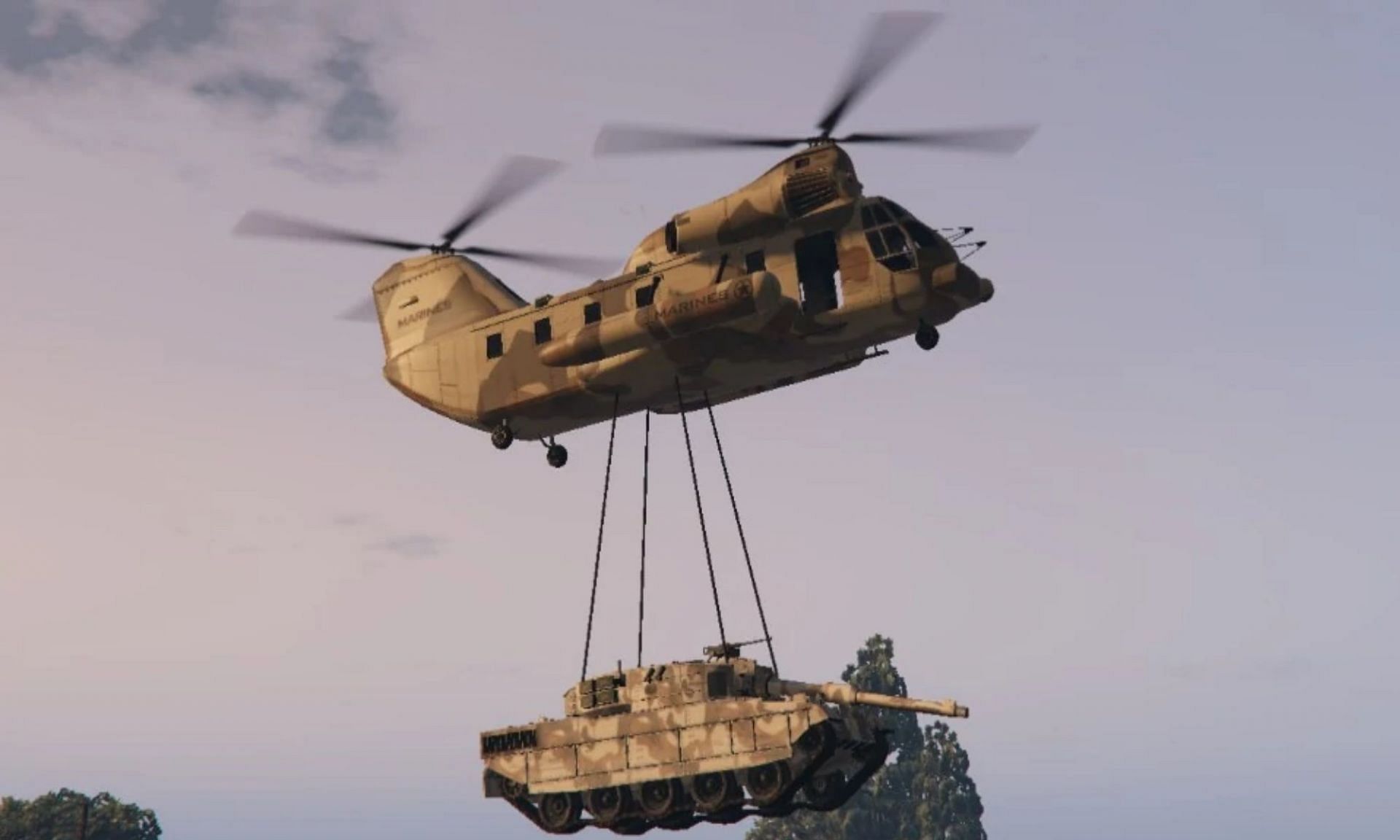 The Cargogbob can lift the heaviest vehicles (Image via Rockstar Games)