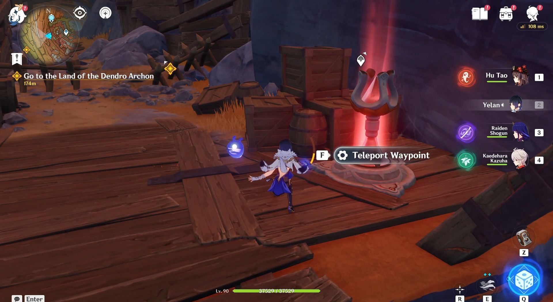 New teleport waypoint in The Chasm, Liyue (Image via HoYoverse)