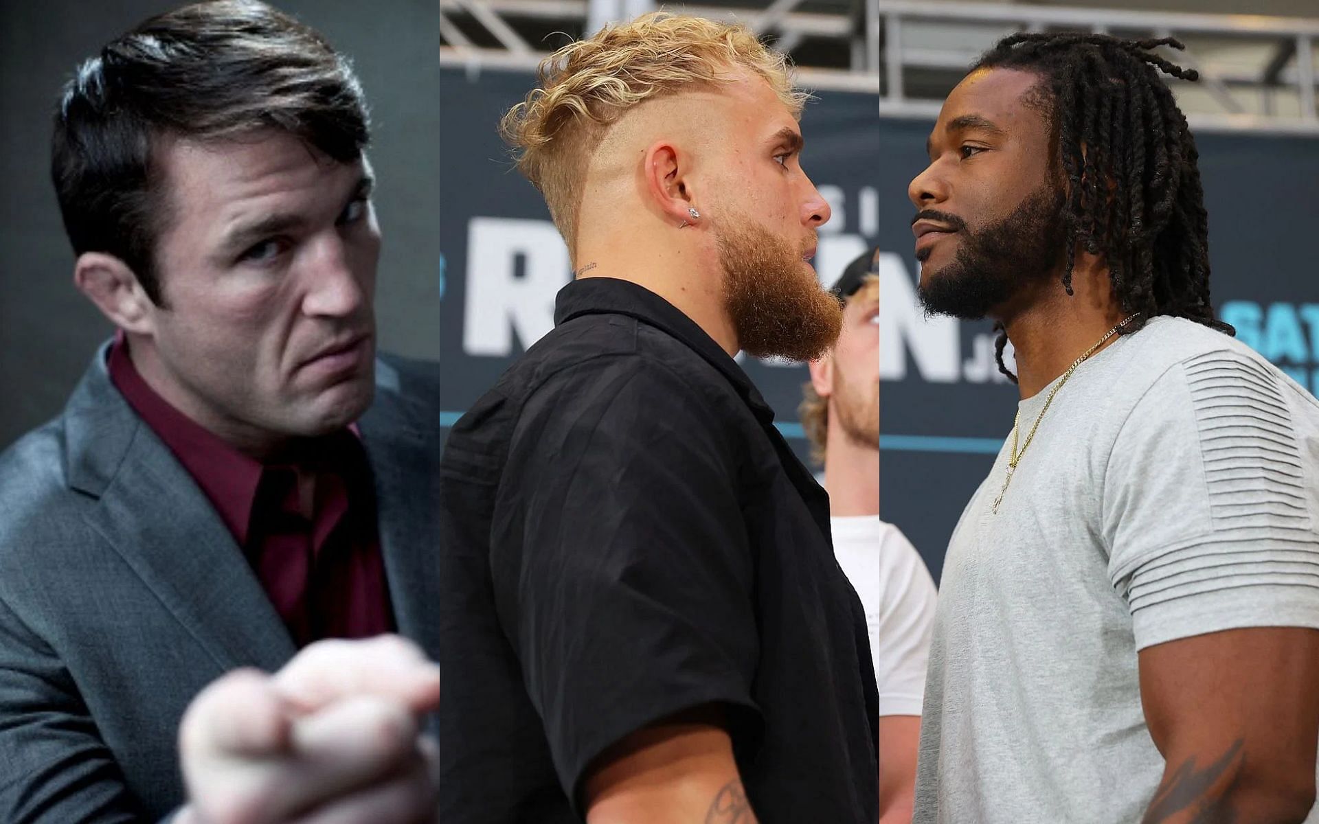 Chael Sonnen, Jake Paul, and Hasim Rahman Jr. (left to right)