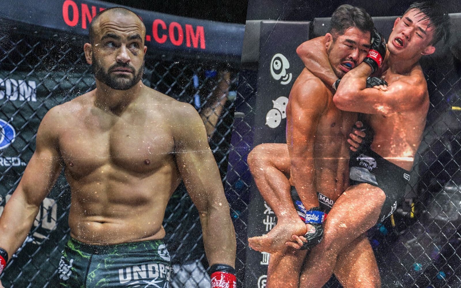 Eddie Alvarez (left) shares his thoughts on the ONE 160 world title rematch between Ok Rae Yoon and Christian Lee (right). (Image courtesy of ONE)