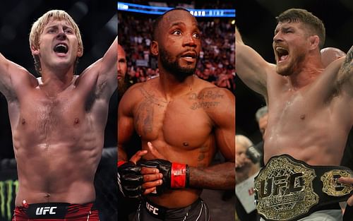 Paddy Pimblett (left), Leon Edwards (center), and Michael Bisping (right) (Images via Getty)