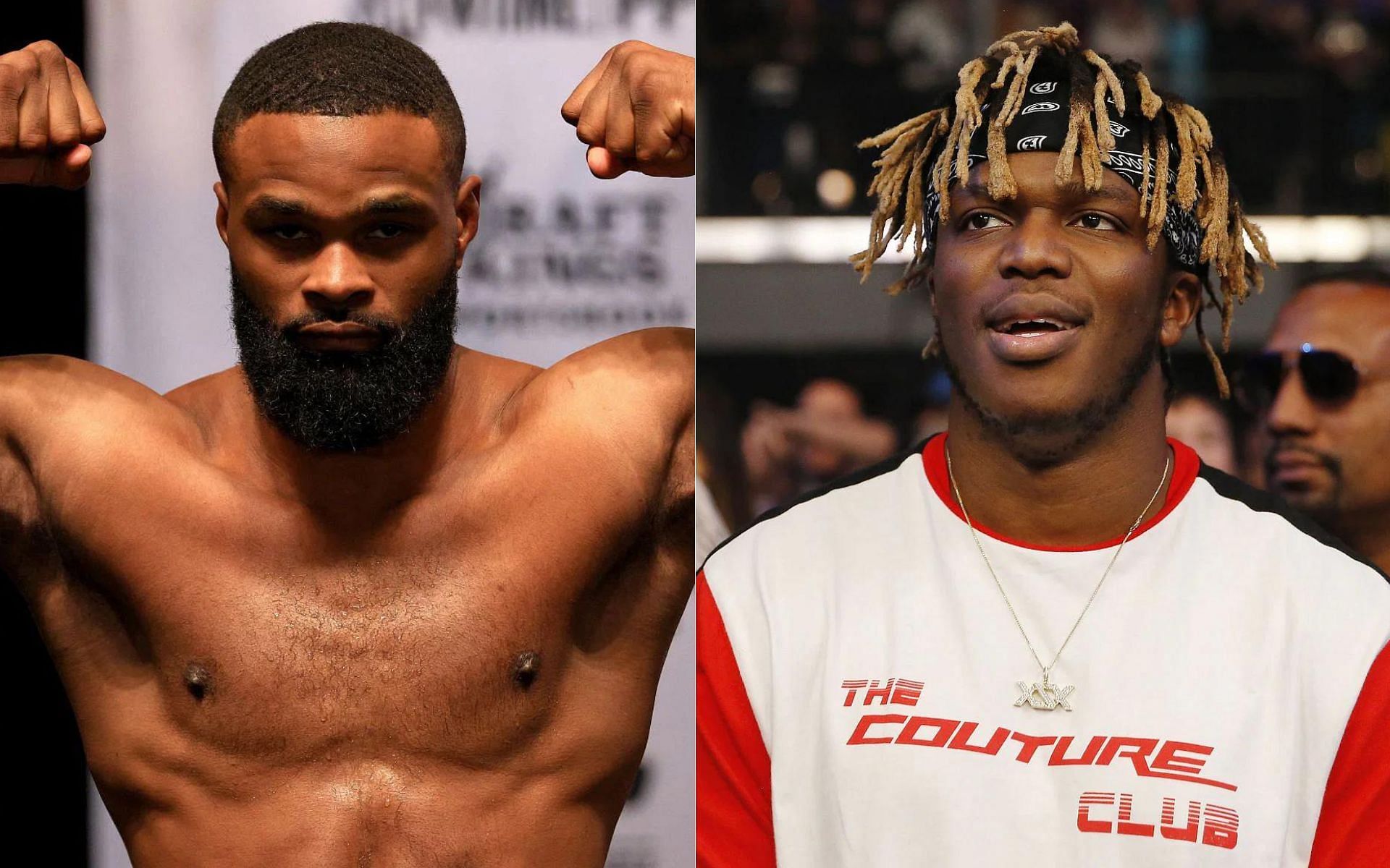 Tyron Woodley (left) and KSI (right)