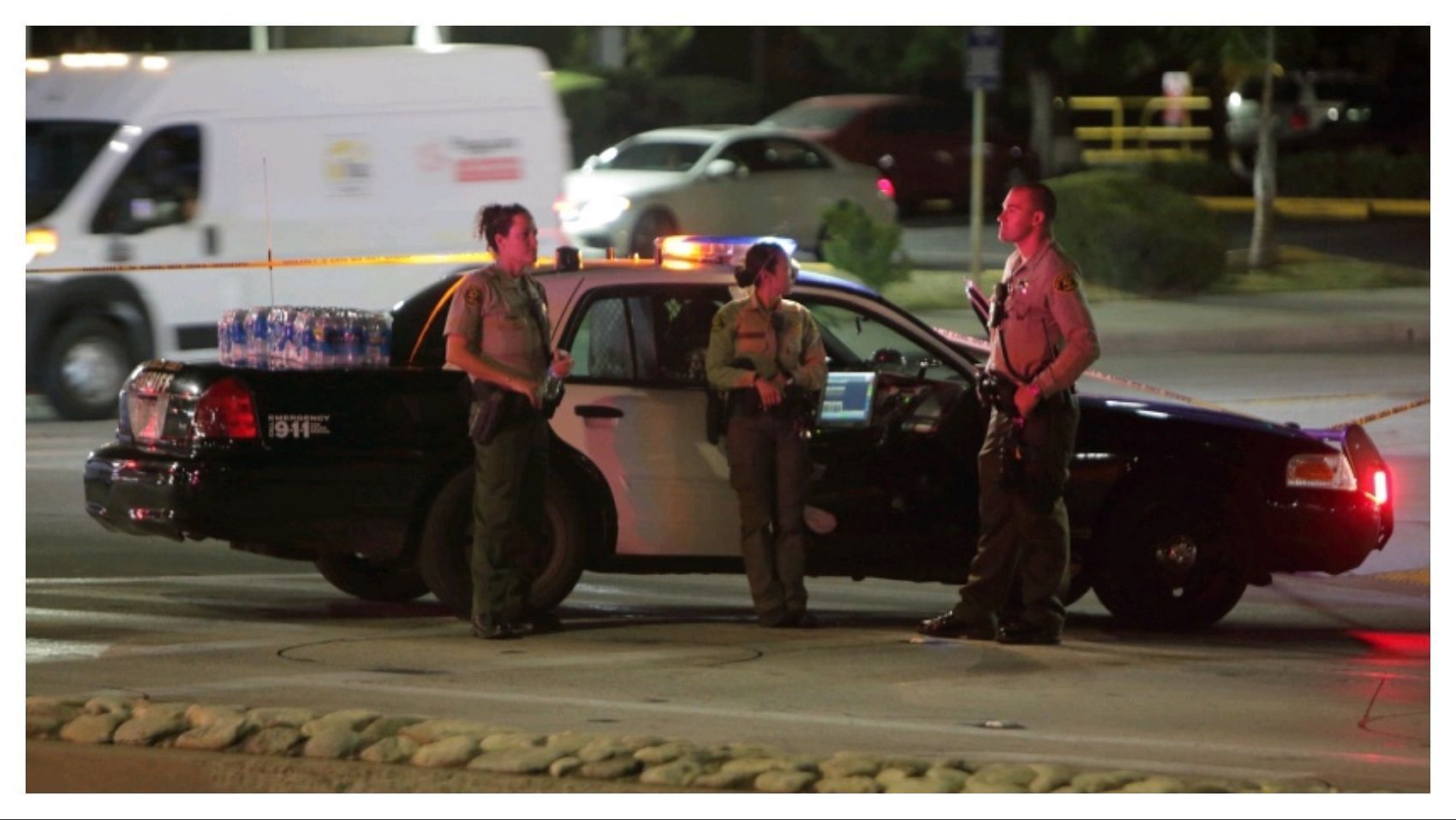 The shootout in Arcadia, California, left a police officer and two others injured (Image via Getty Images)