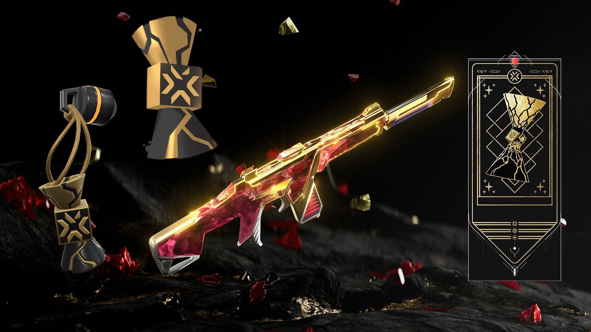 Champions 2022 Phantom, Butterfly Knife, player card, and gunbuddy (Image via Riot Games)