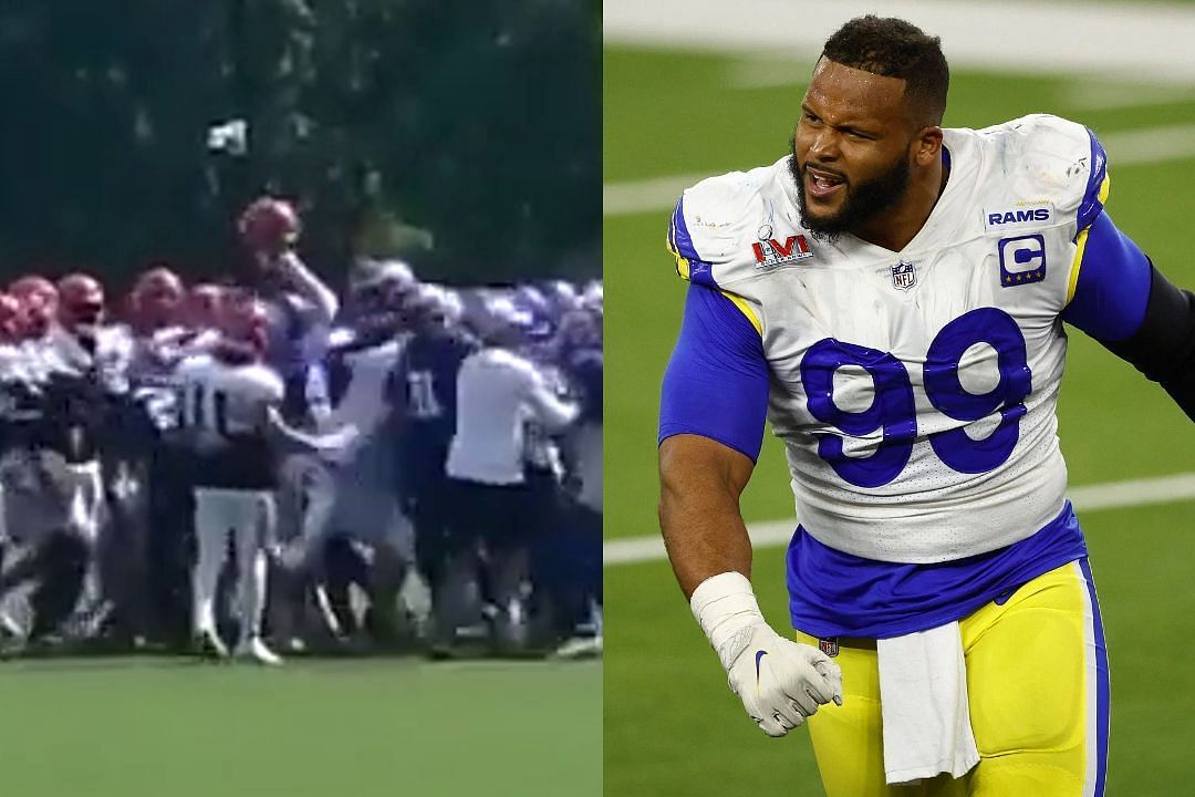 Aaron Donald swings helmet in brawl as Rams, Bengals end practice