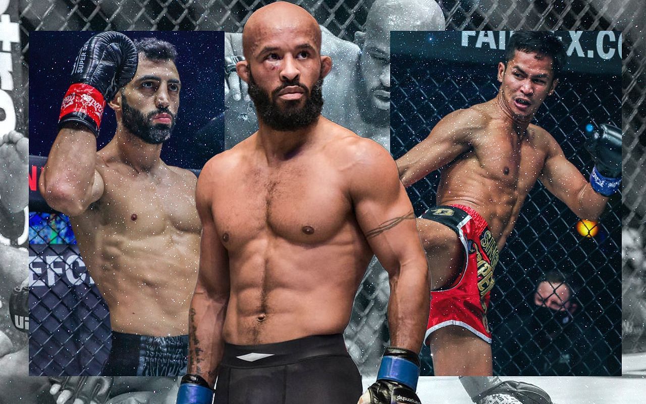 Giorgio Petrosyan (left), Demetrious Johnson (middle), and Superbon (right) [Photo Credits: ONE Championship]