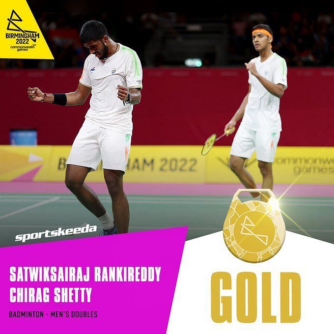 Commonwealth Games 2022 Gold Medal India Men's Doubles Pair Chirag ...