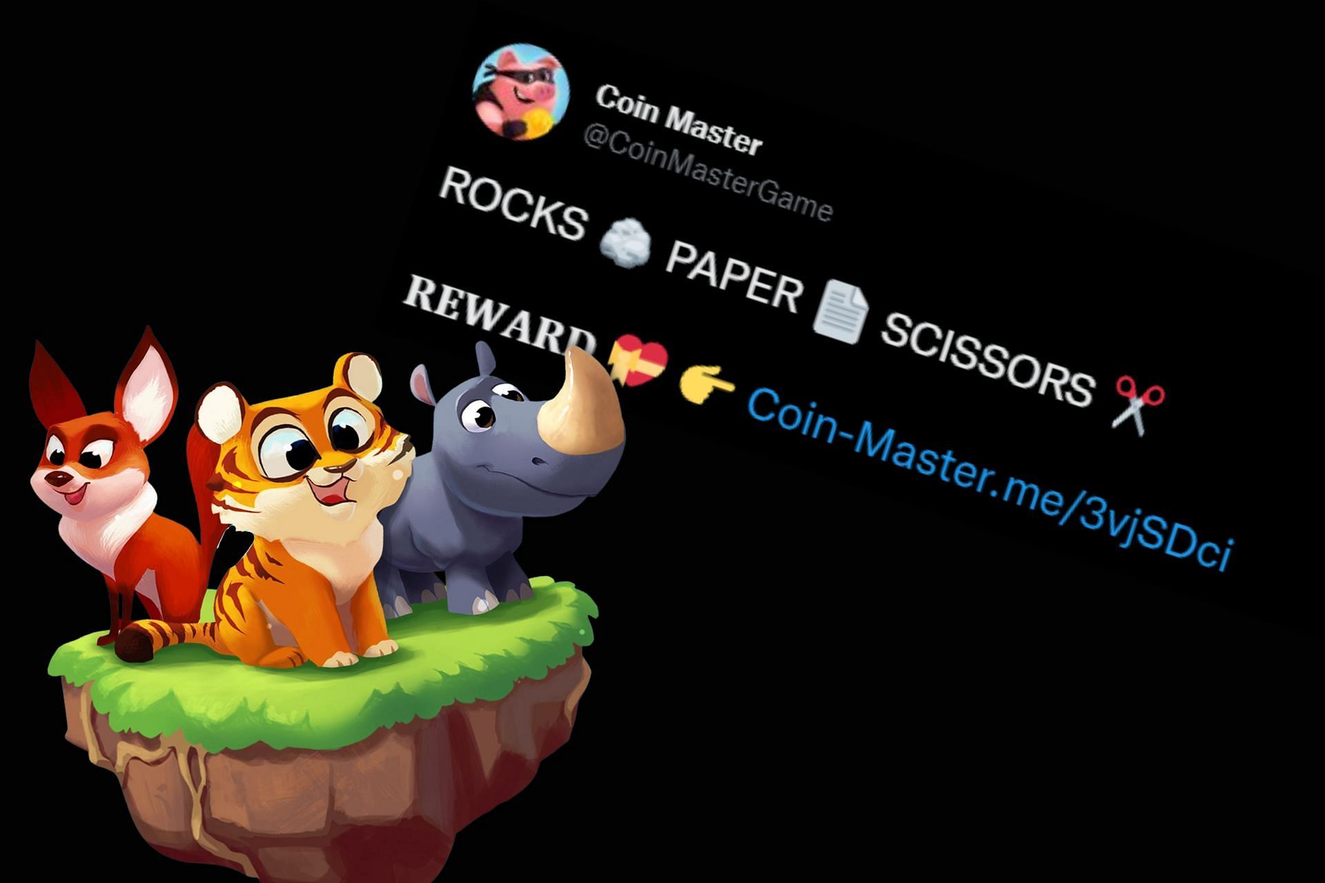 Twitter link for free spins in Coin Master (Image via Sportskeeda)