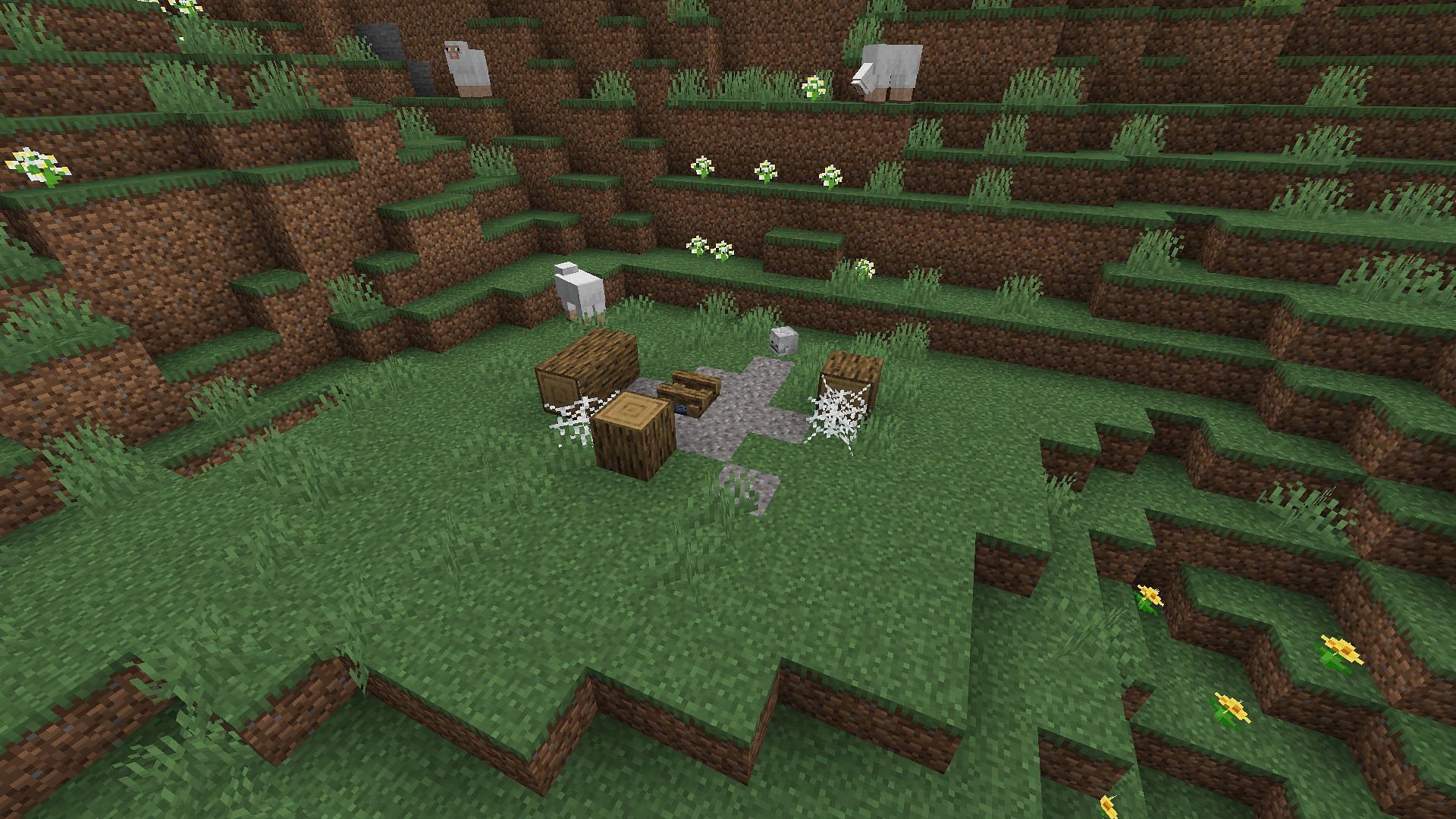 A small abandoned camp added by the mod (Image via Minecraft)