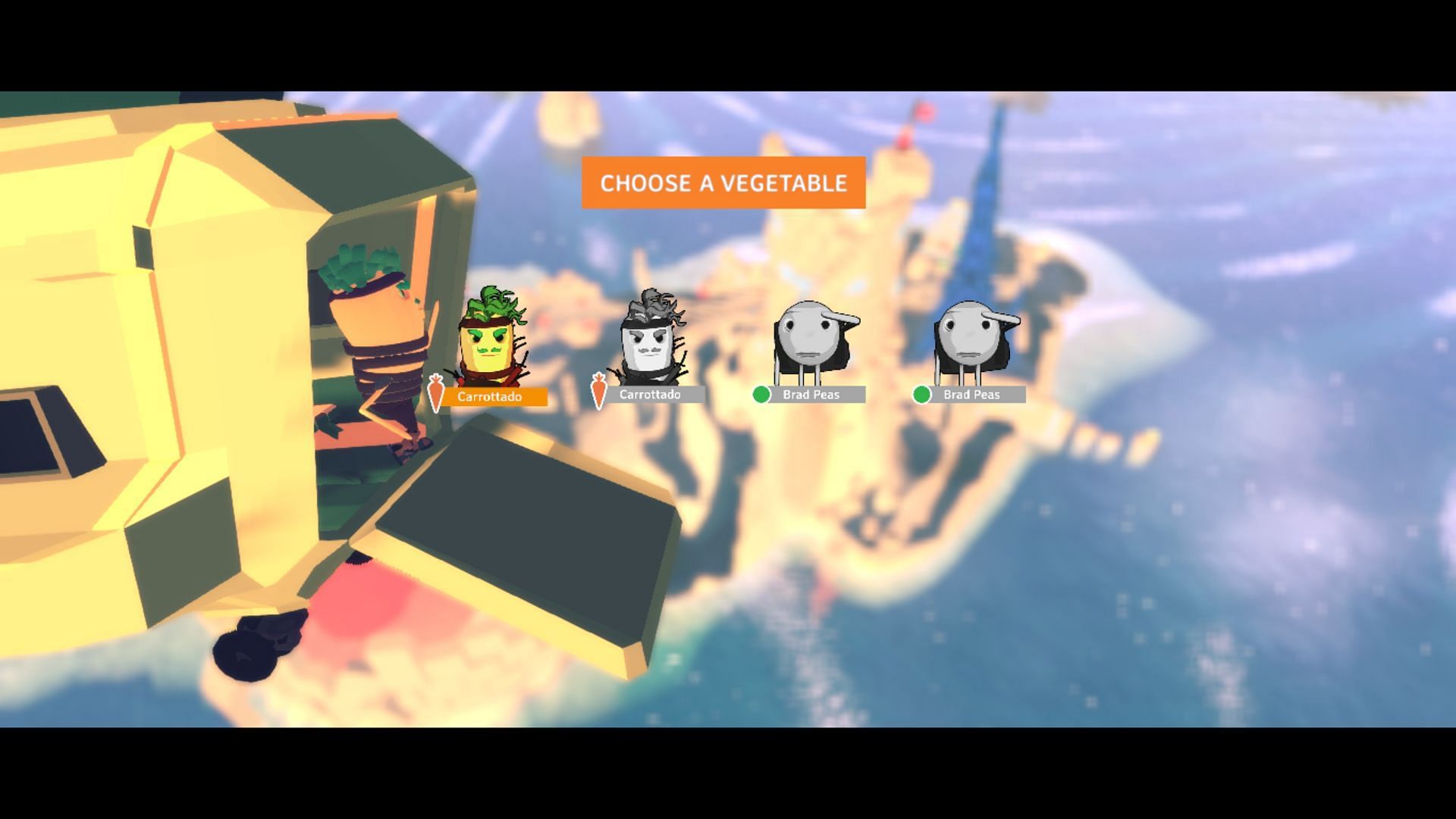 Players can choose from a wide range of vegetable warriors (Image via Red Limb Studio)