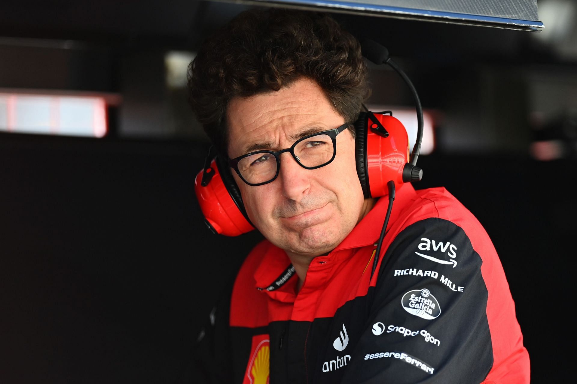 Mattia Binotto looks on from the pitlane during practice ahead of the F1 Grand Prix of Canada at Circuit Gilles Villeneuve on June 17, 2022 in Montreal, Quebec. (Photo by Dan Mullan/Getty Images)