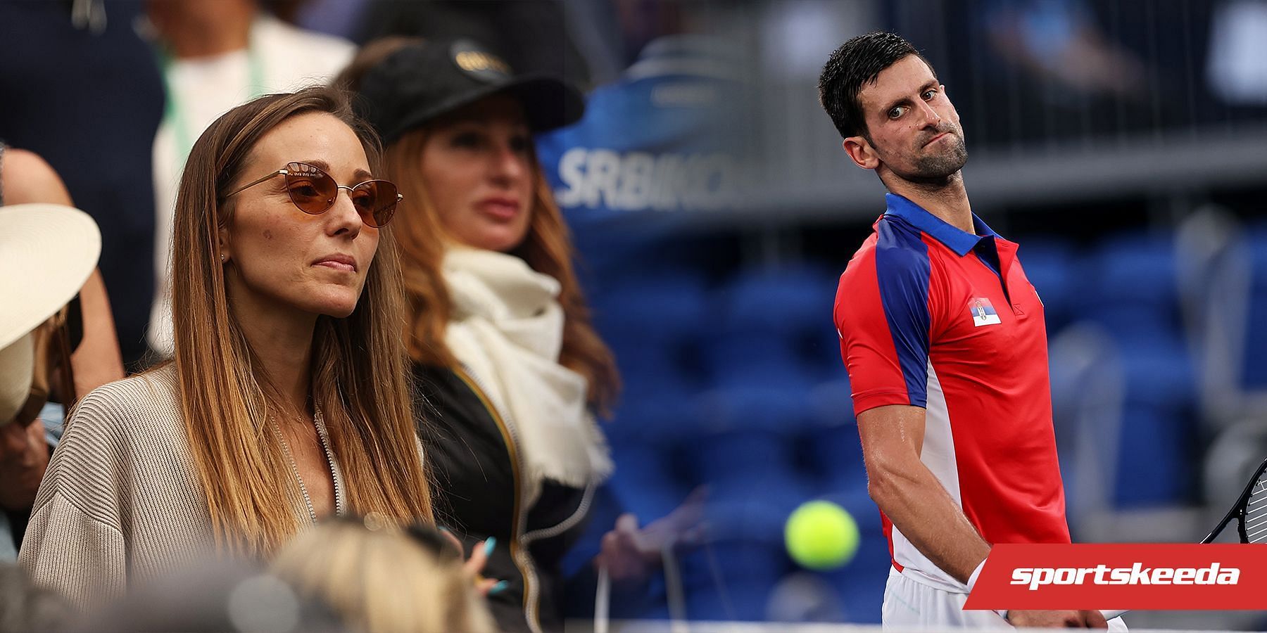 Jelena Djokovic (L) and Novak Djokovic