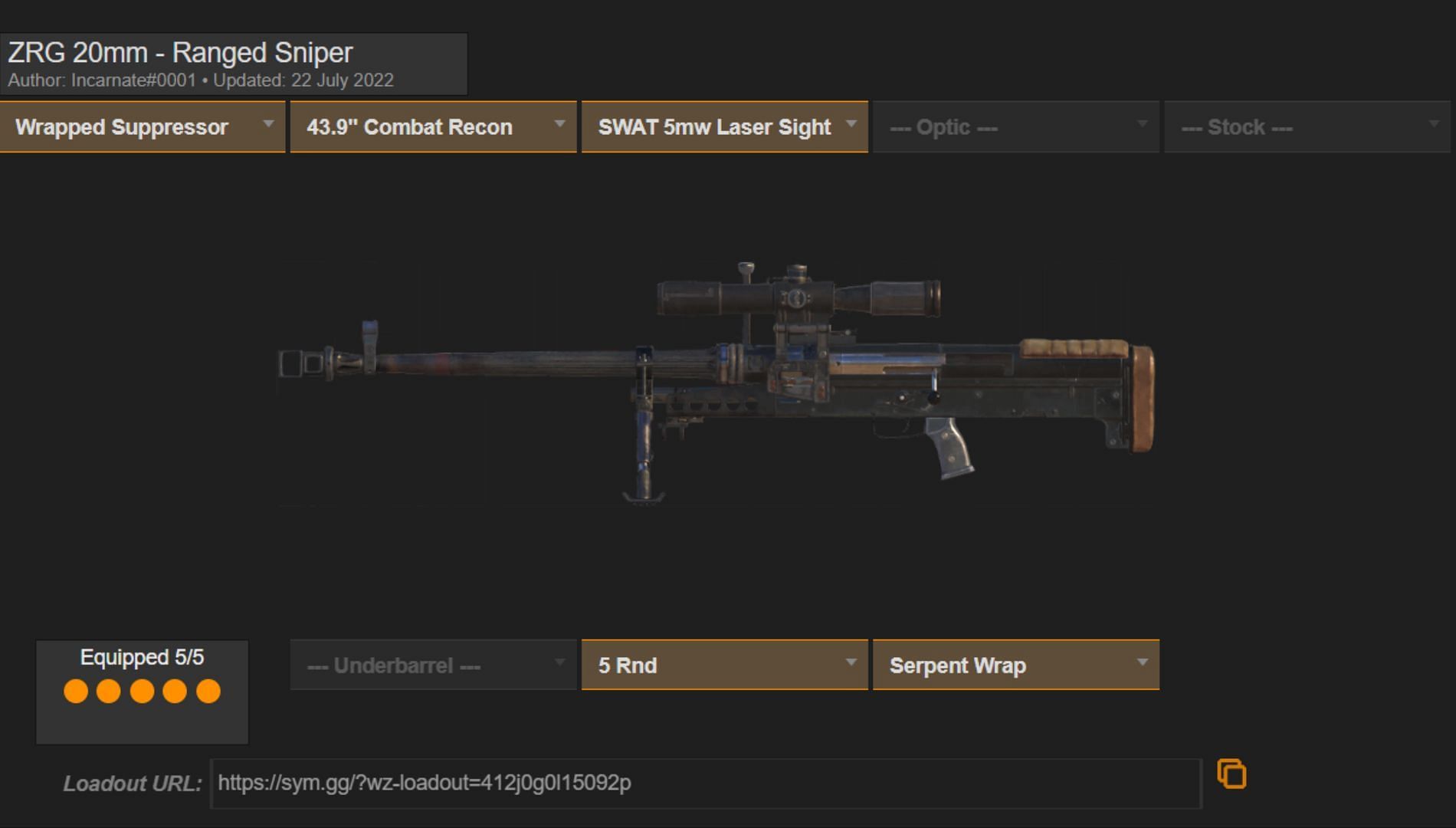 Call of Duty Warzone ZRG 20mm loadout (Image via sym.gg)