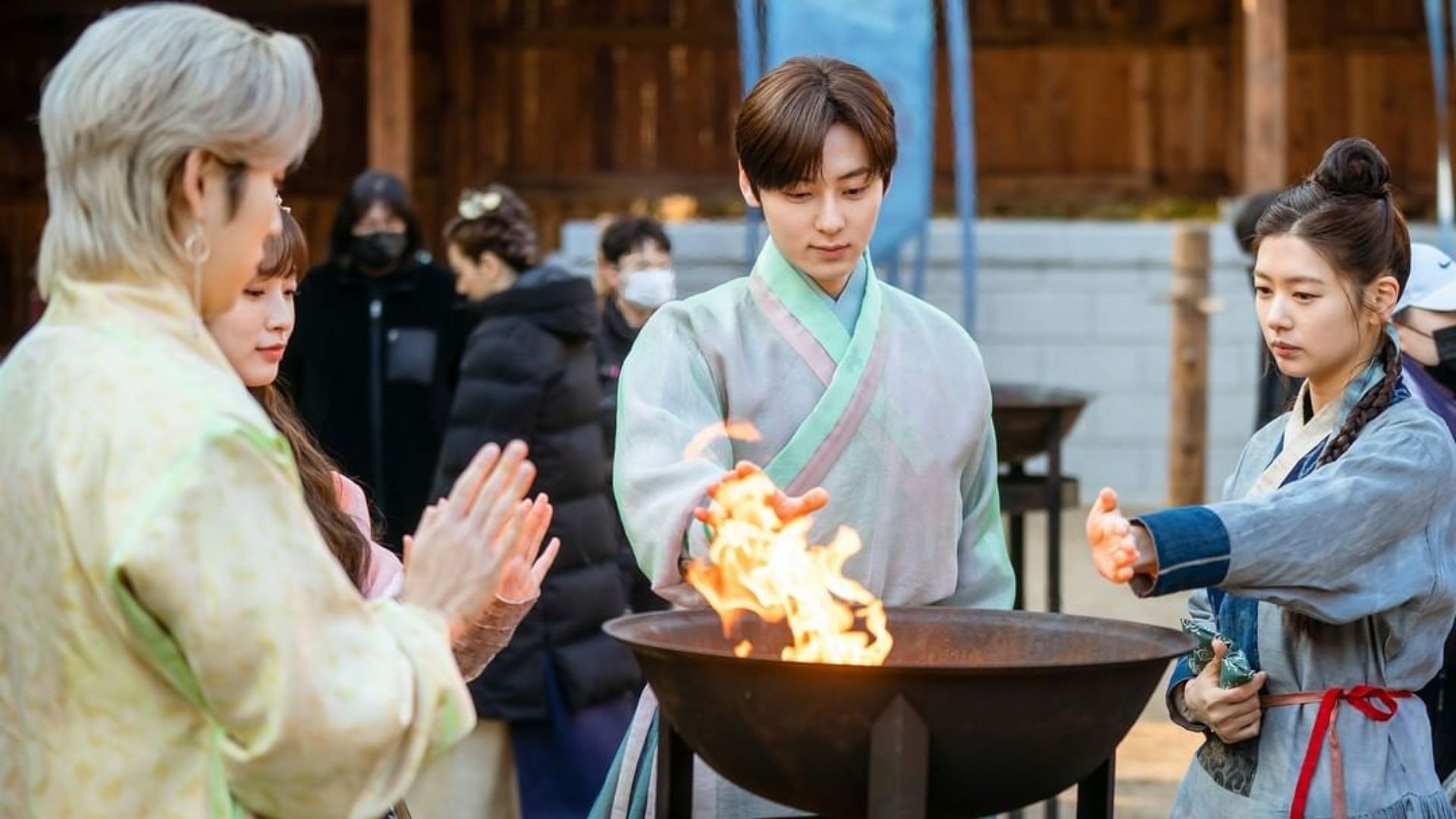 A behind-the-scenes still of Alchemy of Souls (Image via tvN_drama/Instagram)