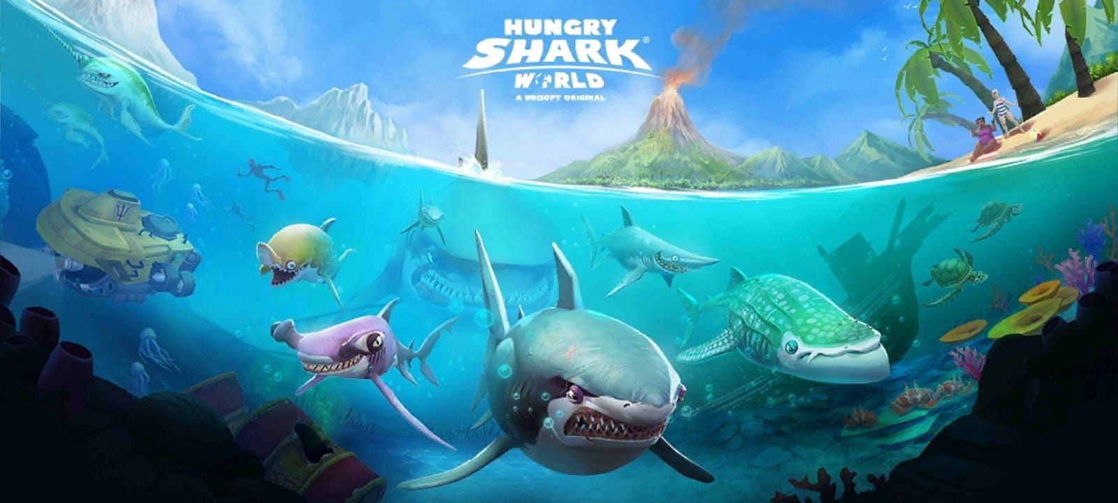 Eat to survive, dominate the sea, and be the top predator in Hungry Shark World (Image via Ubisoft)