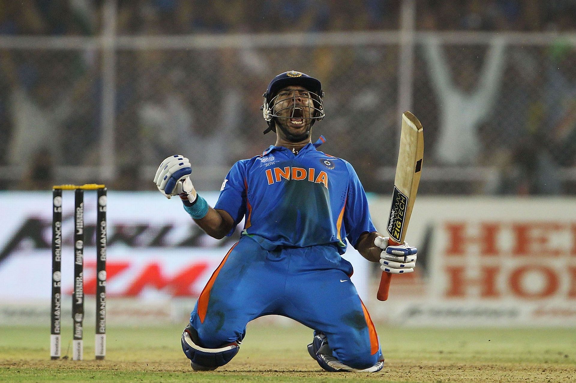 Yuvraj Singh has been one of the greatest to play white-ball cricket for India. Image source: ICC Cricket