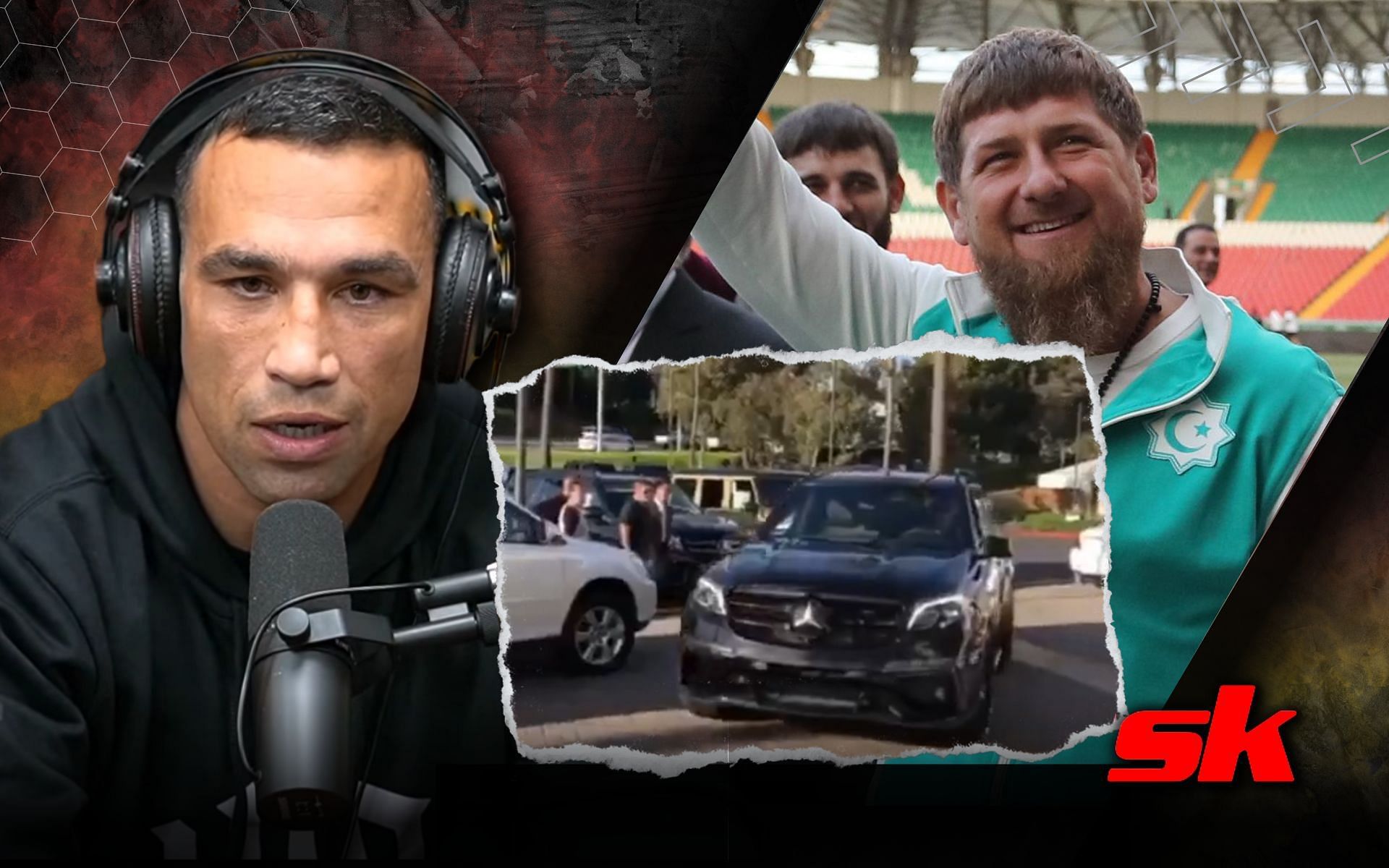 Fabricio Werdum recalls how he got a Mercedes from Chechen leader Ramzan Kadyrov [Image credits: YouTube/Podpah @werdum on Instagram, Getty Images]