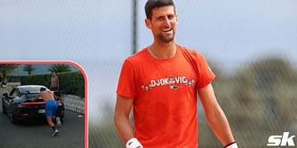 Watch: Novak Djokovic takes a novel approach to training, pushes a car forward on his own