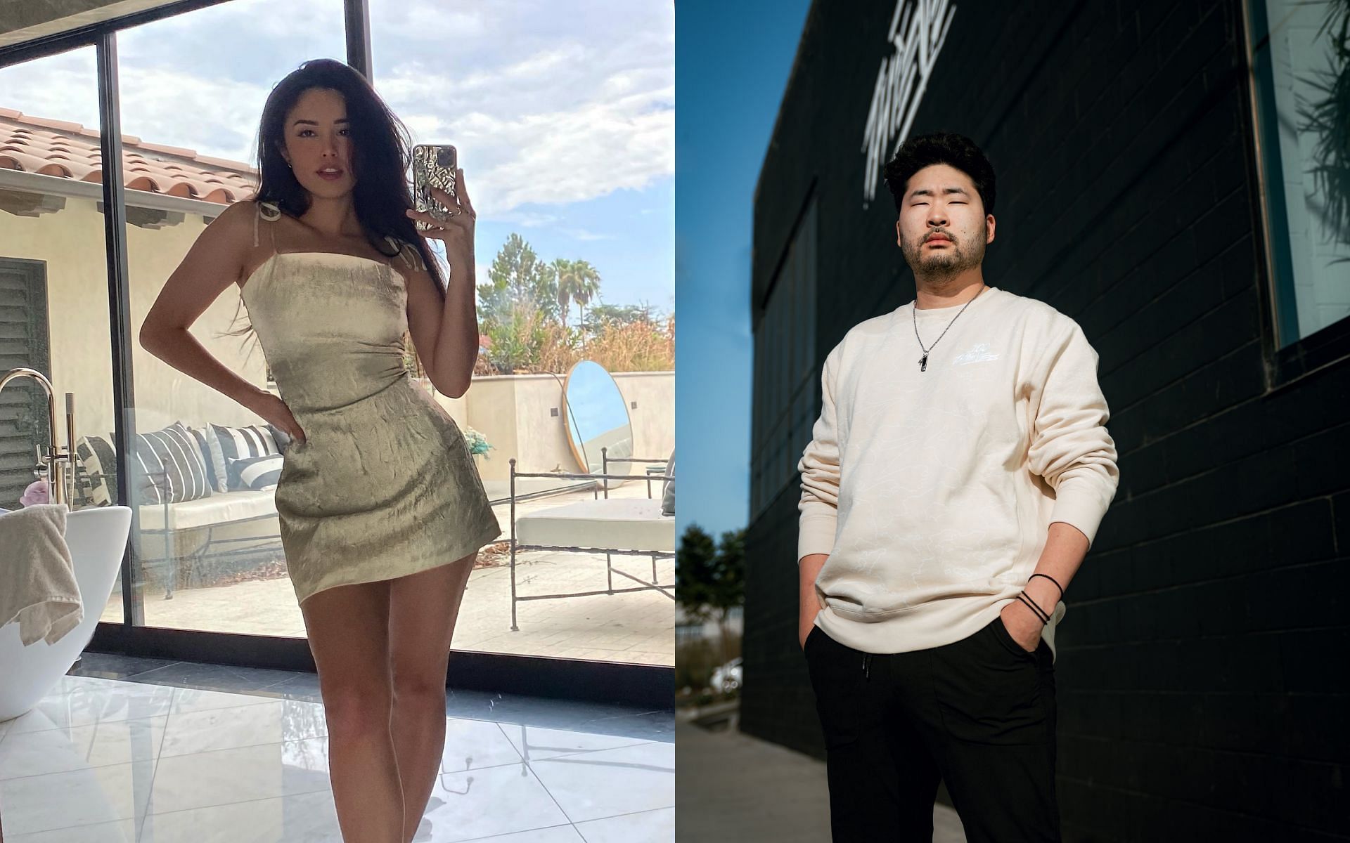 Peter Park realizes that Valkyrae is his &quot;boss&quot; at 100 Thieves (Images via Valkyrae and Peter Park/Twitter)