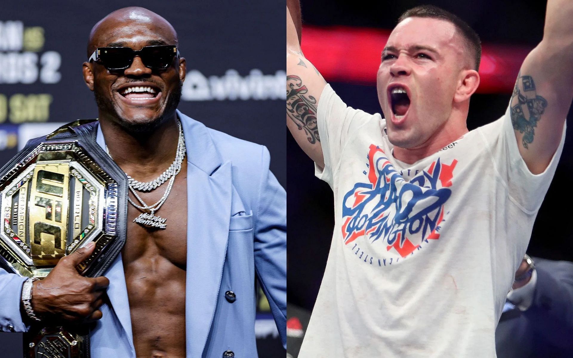 Kamaru Usman (left), Colby Covington (right)