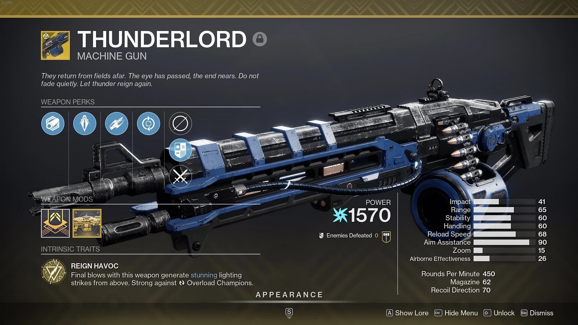 The Thunderlord is an extremely powerful LMG in Destiny 2 (Image via Bungie)