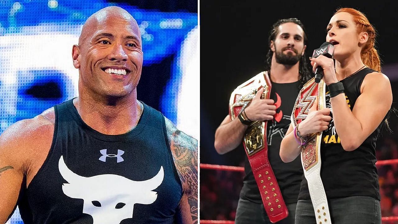 The Rock joked about facing Seth Rollins and Becky Lynch at a future WrestleMania