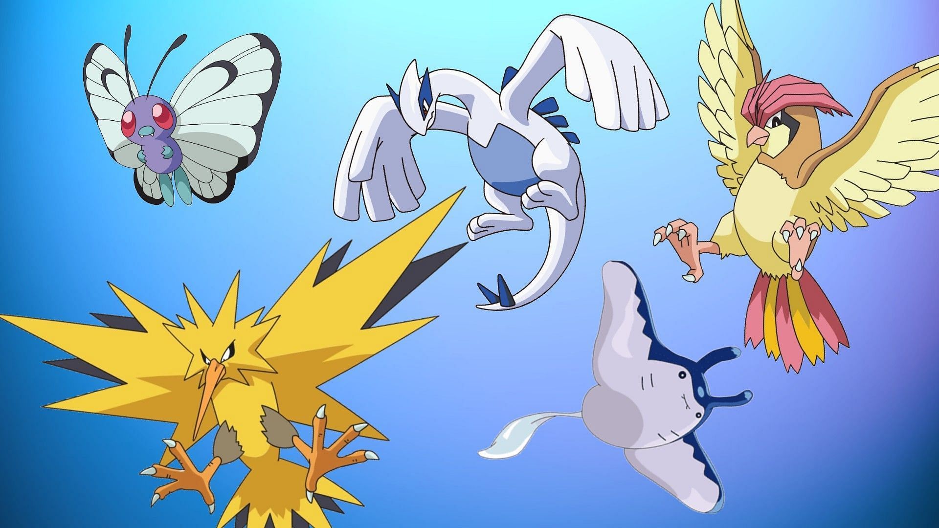 Various Flying-type Pokemon found throughout the series (Image via The Pokemon Company)