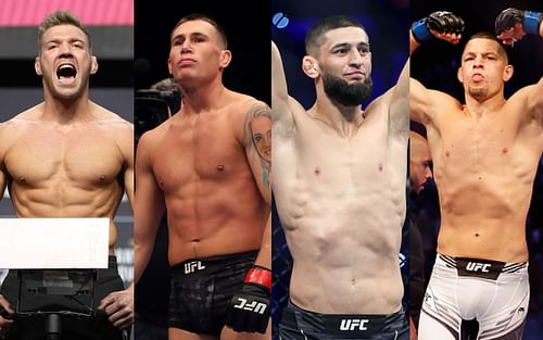 [L-R] Dricus Du Plessis, Darren Till, Khamzat Chimaev, Nate Diaz [Images courtesy: Getty]