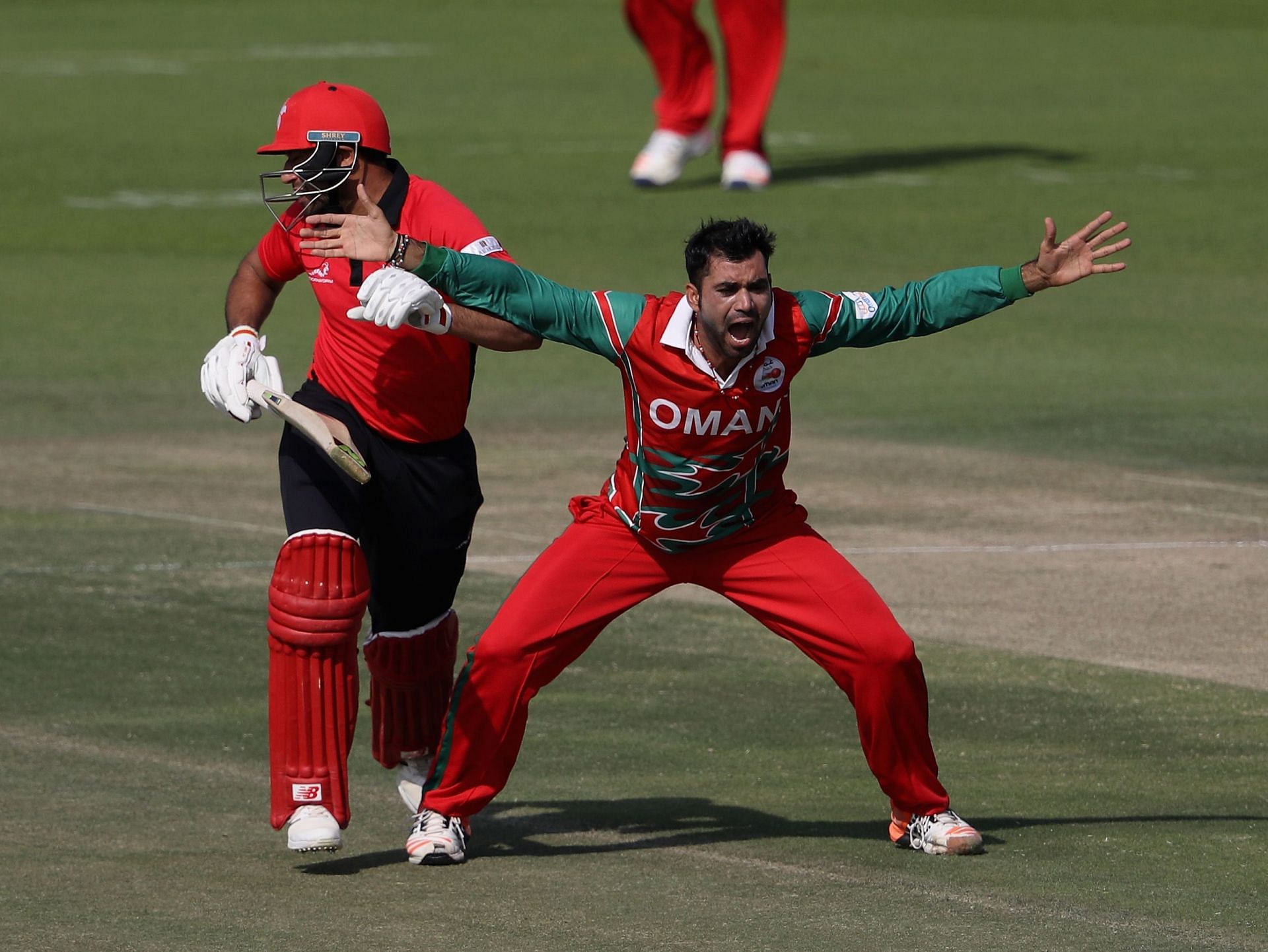 Babar Hayat of Hong Kong pictured during a match against Oman